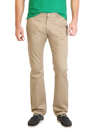Highlander Men Solid Beige Trouser